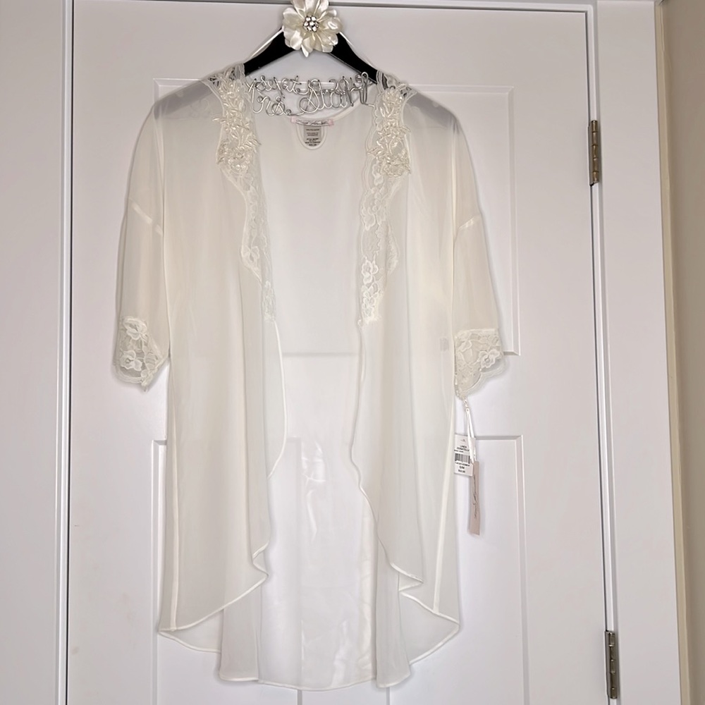 Wedding/swim Robe/Cover up. S/M with beautiful lace and beading details